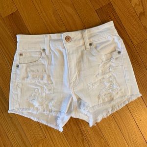 AE White jean shorts size 0